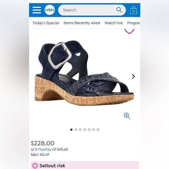 Donald J. Pliner Rolli Platform Silver Buckle Crocodile Leather Sandal, Navy, 6 - Picture 7 of 7